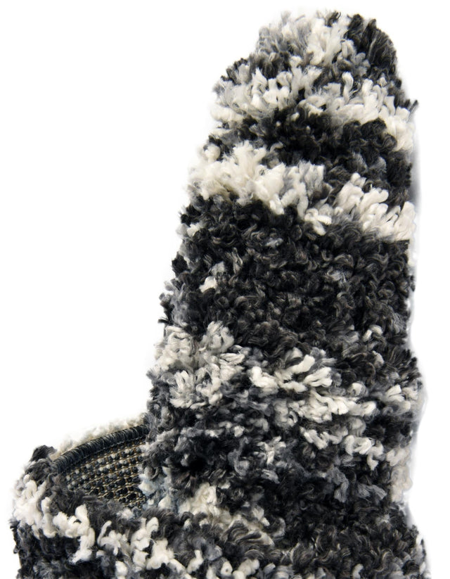 Black and White 5' 3 x 5' 3 Hygge Shag Round Area Rug Thick Soft Touch Fluffy & Plush Shaggy Pile 100% Polypropylene With Jute Backing Modern Carpet for Sale at Rug Engine