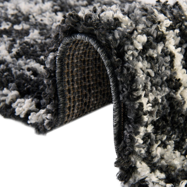 Black and White 2' 2 x 6' Hygge Shag Runner Area Rug Thick Soft Touch Fluffy & Plush Shaggy Pile 100% Polypropylene With Jute Backing Modern Carpet for Sale at Rug Engine