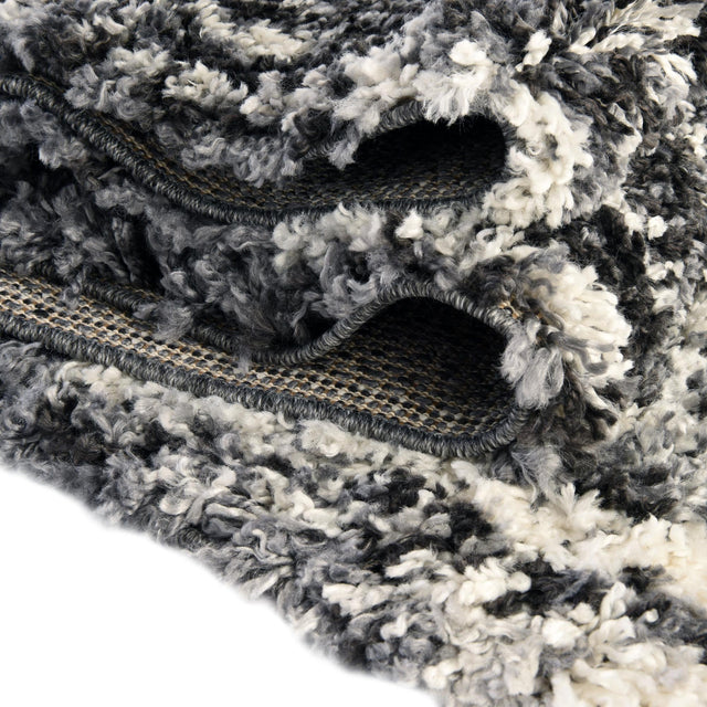 Black and White 2' 7 x 8' 2 Hygge Shag Runner Area Rug Thick Soft Touch Fluffy & Plush Shaggy Pile 100% Polypropylene With Jute Backing Modern Carpet for Sale at Rug Engine