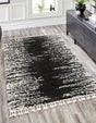 Black and White 4' x 6' Serenity Shag Rectangle Area Rug Thick Soft Touch Fluffy & Plush Shaggy Pile