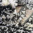 Black and White 9' x 12' Serenity Shag Rectangle Area Rug Thick Soft Touch Fluffy & Plush Shaggy Pile