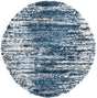 Blue 5' 3 x 5' 3 Serenity Shag Round Area Rug Thick Soft Touch Fluffy & Plush Shaggy Pile