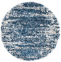 Blue 3' 3 x 3' 3 Serenity Shag Round Area Rug Thick Soft Touch Fluffy & Plush Shaggy Pile