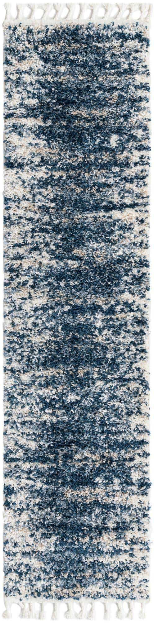 Blue 2' x 8' Serenity Shag Runner Area Rug Thick Soft Touch Fluffy & Plush Shaggy Pile Carpet for Living Rooms, Kitchen, Bedrooms, Office, Dorms for Sale at Rug Engine