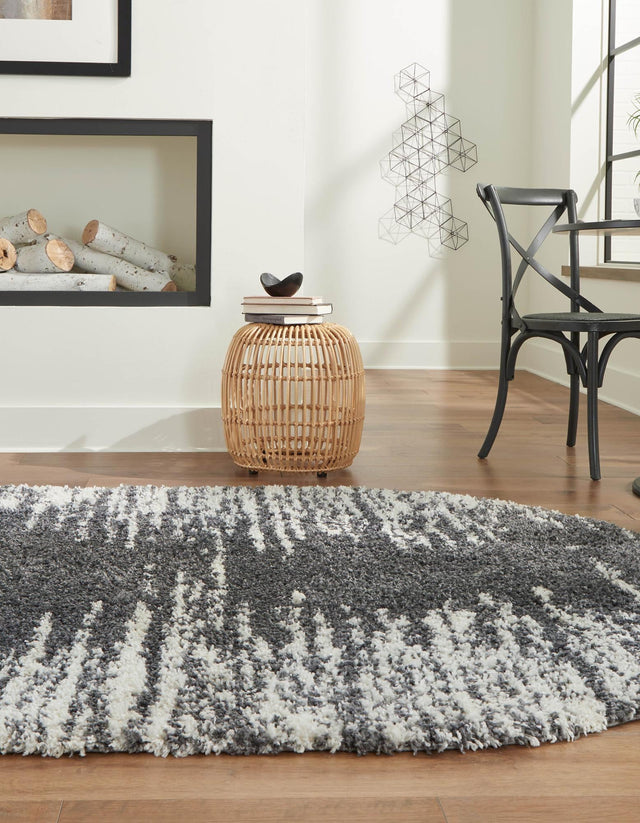 Gray 7' 10 x 10' Serenity Shag Oval Area Rug Thick Soft Touch Fluffy & Plush Shaggy Pile Carpet for Living Rooms, Kitchen, Bedrooms, Office, Dorms for Sale at Rug Engine