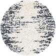 White 3' 3 x 3' 3 Serenity Shag Round Area Rug Thick Soft Touch Fluffy & Plush Shaggy Pile