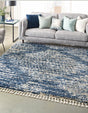 Blue 7' 10 x 7' 10 Serenity Shag Square Area Rug Thick Soft Touch Fluffy & Plush Shaggy Pile