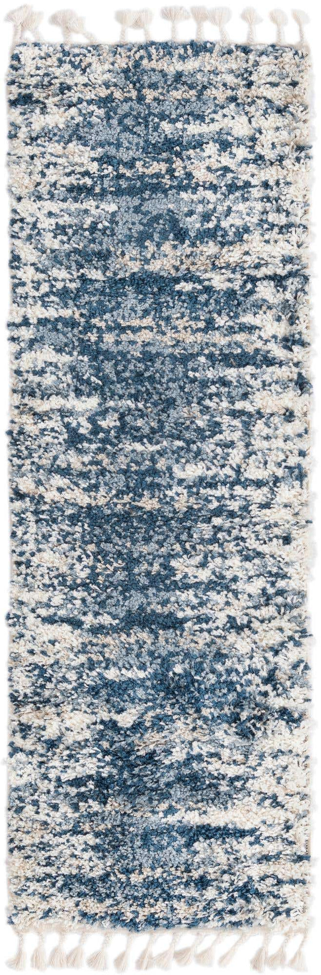 Blue 2' x 6' Serenity Shag Runner Area Rug Thick Soft Touch Fluffy & Plush Shaggy Pile Carpet for Living Rooms, Kitchen, Bedrooms, Office, Dorms for Sale at Rug Engine