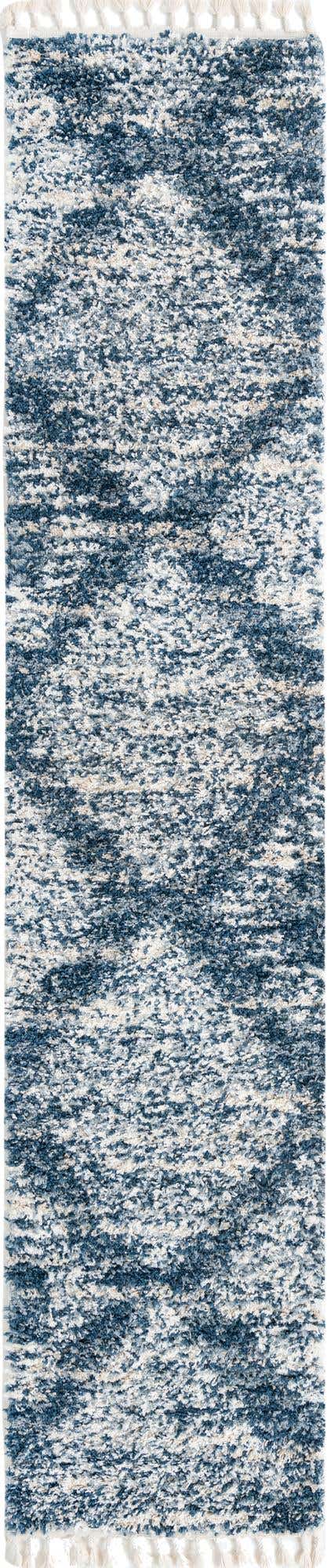 Blue 2' 7 x 12' Serenity Shag Runner Area Rug Thick Soft Touch Fluffy & Plush Shaggy Pile Carpet for Living Rooms, Kitchen, Bedrooms, Office, Dorms for Sale at Rug Engine
