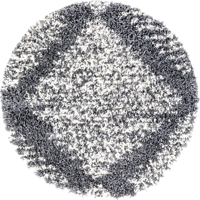 Gray 3' 3 x 3' 3 Serenity Shag Round Area Rug Thick Soft Touch Fluffy & Plush Shaggy Pile Carpet for Living Rooms, Kitchen, Bedrooms, Office, Dorms for Sale at Rug Engine