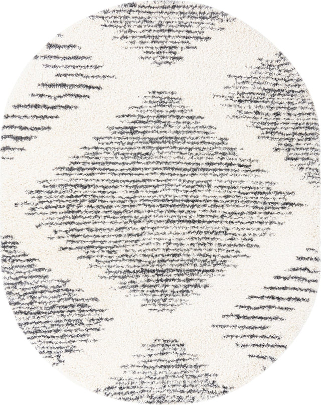 White 7' 10 x 10' Serenity Shag Oval Area Rug Thick Soft Touch Fluffy & Plush Shaggy Pile Carpet for Living Rooms, Kitchen, Bedrooms, Office, Dorms for Sale at Rug Engine