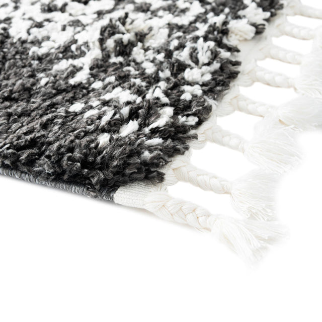 Black and White 4' x 6' Serenity Shag Rectangle Area Rug Thick Soft Touch Fluffy & Plush Shaggy Pile
