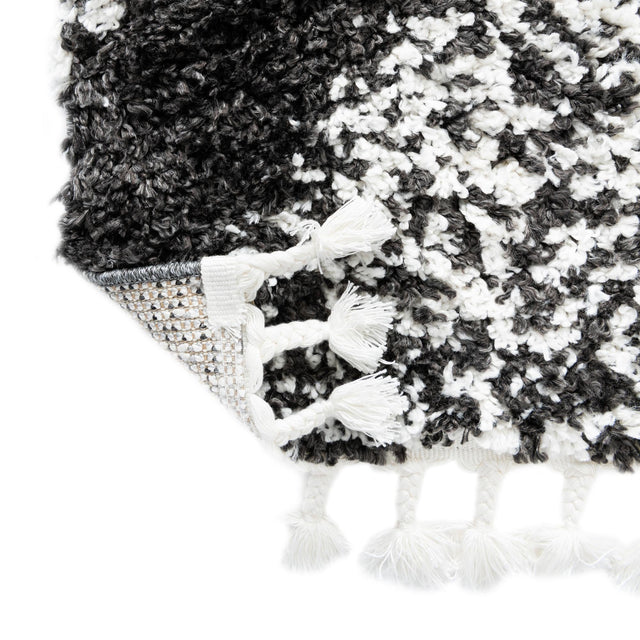 Black and White 4' x 6' Serenity Shag Rectangle Area Rug Thick Soft Touch Fluffy & Plush Shaggy Pile