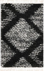 Black and White 4' x 6' Serenity Shag Rectangle Area Rug Thick Soft Touch Fluffy & Plush Shaggy Pile