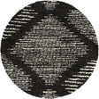 Black and White 7' x 7' Serenity Shag Round Area Rug Thick Soft Touch Fluffy & Plush Shaggy Pile