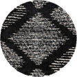 Black and White 5' 3 x 5' 3 Serenity Shag Round Area Rug Thick Soft Touch Fluffy & Plush Shaggy Pile