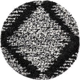 Black and White 3' 3 x 3' 3 Serenity Shag Round Area Rug Thick Soft Touch Fluffy & Plush Shaggy Pile