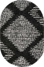 Black and White 5' 3 x 8' Serenity Shag Oval Area Rug Thick Soft Touch Fluffy & Plush Shaggy Pile