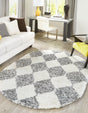 White 7' 10 x 10' Serenity Shag Oval Area Rug Thick Soft Touch Fluffy & Plush Shaggy Pile