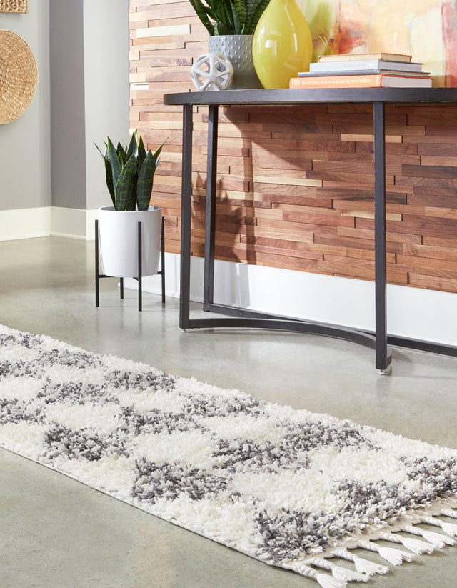 White 2' x 6' Serenity Shag Runner Area Rug Thick Soft Touch Fluffy & Plush Shaggy Pile Carpet for Living Rooms, Kitchen, Bedrooms, Office, Dorms for Sale at Rug Engine
