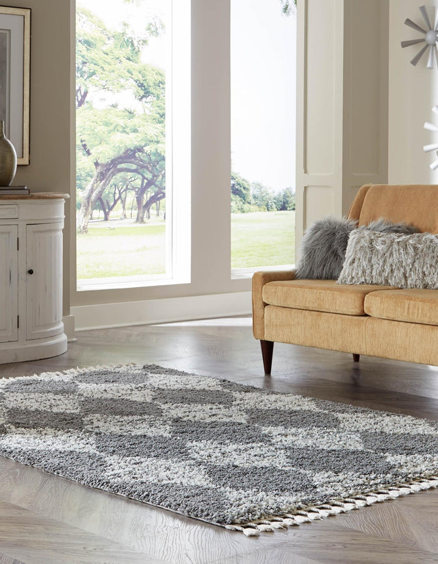 Gray 5' 3 x 8' Serenity Shag Rectangle Area Rug Thick Soft Touch Fluffy & Plush Shaggy Pile Carpet for Living Rooms, Kitchen, Bedrooms, Office, Dorms for Sale at Rug Engine