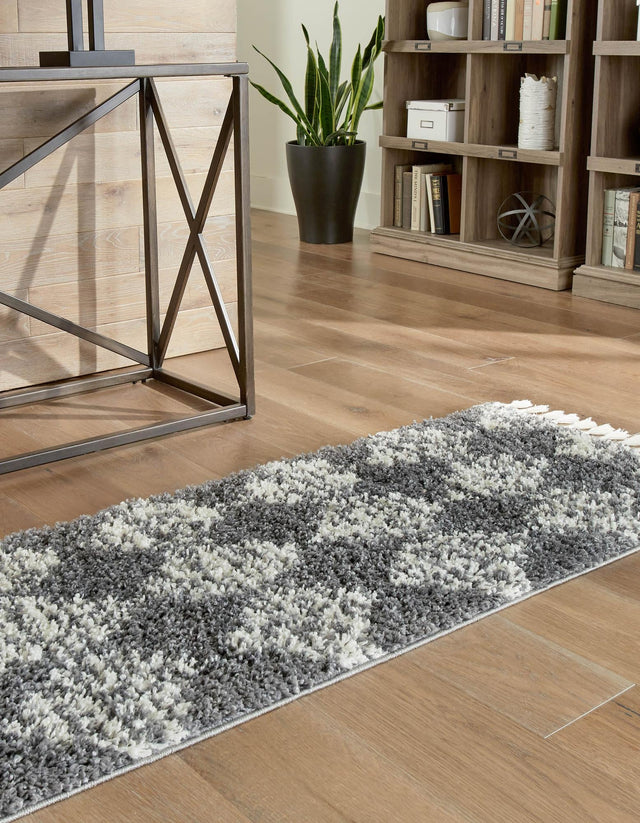 Gray 2' x 6' Serenity Shag Runner Area Rug Thick Soft Touch Fluffy & Plush Shaggy Pile Carpet for Living Rooms, Kitchen, Bedrooms, Office, Dorms for Sale at Rug Engine