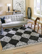 Black and White 10' x 10' Serenity Shag Square Area Rug Thick Soft Touch Fluffy & Plush Shaggy Pile