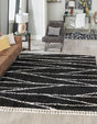 Black and White 7' 10 x 7' 10 Serenity Shag Square Area Rug Thick Soft Touch Fluffy & Plush Shaggy Pile