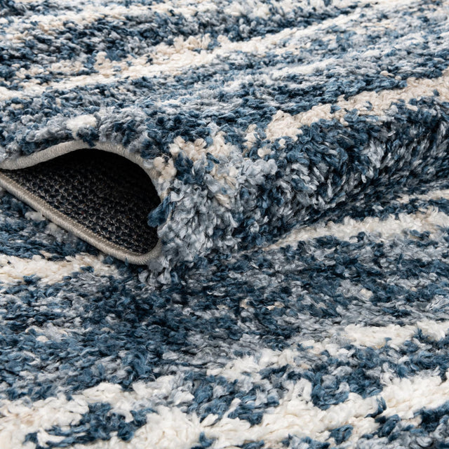 Blue 7' x 7' Serenity Shag Round Area Rug Thick Soft Touch Fluffy & Plush Shaggy Pile Carpet for Living Rooms, Kitchen, Bedrooms, Office, Dorms for Sale at Rug Engine