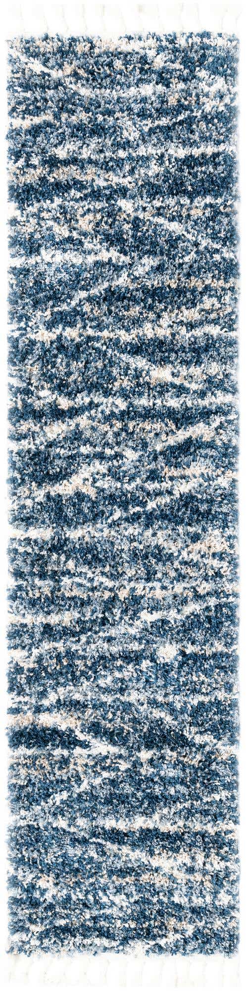 Blue 2' x 8' Serenity Shag Runner Area Rug Thick Soft Touch Fluffy & Plush Shaggy Pile Carpet for Living Rooms, Kitchen, Bedrooms, Office, Dorms for Sale at Rug Engine