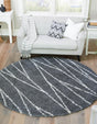 Gray 5' 3 x 5' 3 Serenity Shag Round Area Rug Thick Soft Touch Fluffy & Plush Shaggy Pile