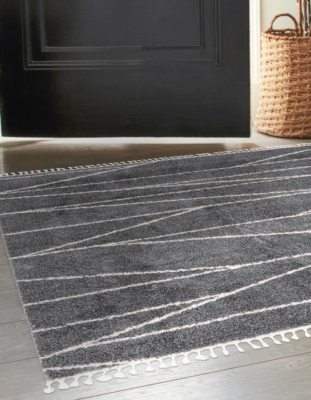 Gray 7' 10 x 7' 10 Serenity Shag Square Area Rug Thick Soft Touch Fluffy & Plush Shaggy Pile Carpet for Living Rooms, Kitchen, Bedrooms, Office, Dorms for Sale at Rug Engine