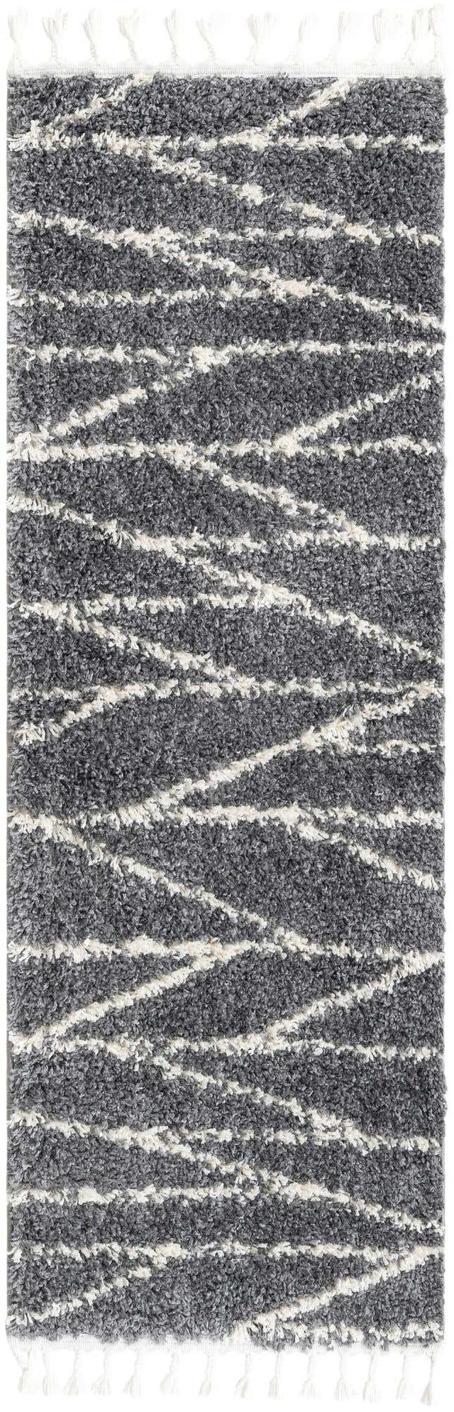 Gray 2' x 6' Serenity Shag Runner Area Rug Thick Soft Touch Fluffy & Plush Shaggy Pile Carpet for Living Rooms, Kitchen, Bedrooms, Office, Dorms for Sale at Rug Engine