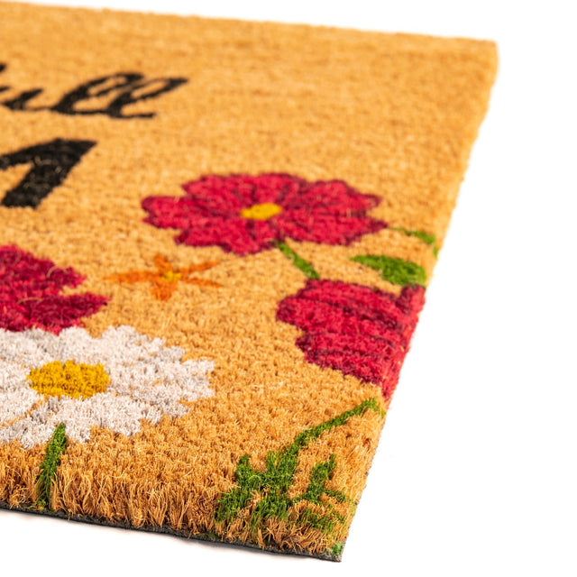 Seasonal Festive Natural 1' 6 x 2' 6 Doormat Entryway Porch Patio Deck Outdoor Area Rug 100% Coir With Vinyl Backing Carpet Mat for Outside Entryways for Sale at Rug Engine