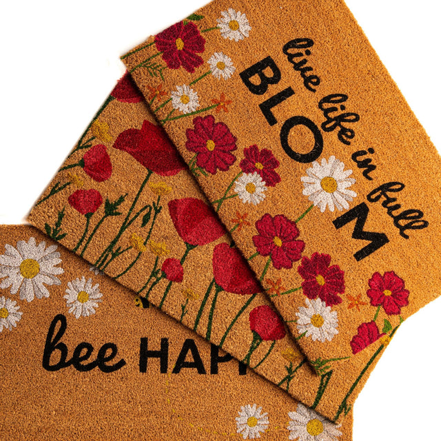 Seasonal Festive Natural 1' 6 x 2' 6 Doormat Entryway Porch Patio Deck Outdoor Area Rug 100% Coir With Vinyl Backing Carpet Mat for Outside Entryways for Sale at Rug Engine