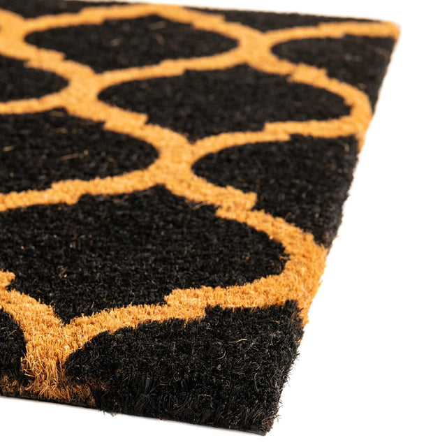 Black 1' 6 x 2' 6 Doormat Entryway Porch Patio Deck Outdoor Area Rug 100% Coir With Vinyl Backing Carpet Mat for Outside Entryways for Sale at Rug Engine
