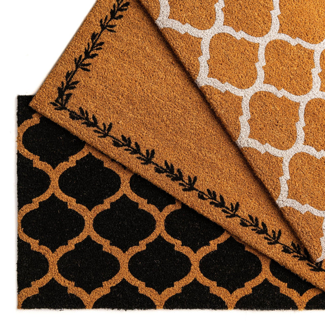 Black 1' 6 x 2' 6 Doormat Entryway Porch Patio Deck Outdoor Area Rug 100% Coir With Vinyl Backing Carpet Mat for Outside Entryways for Sale at Rug Engine