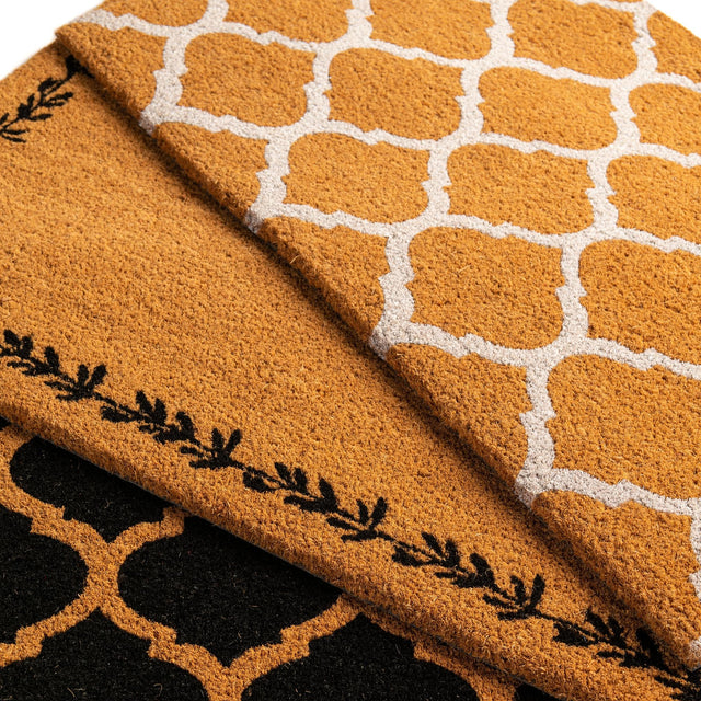 Black 1' 6 x 2' 6 Doormat Entryway Porch Patio Deck Outdoor Area Rug 100% Coir With Vinyl Backing Carpet Mat for Outside Entryways for Sale at Rug Engine