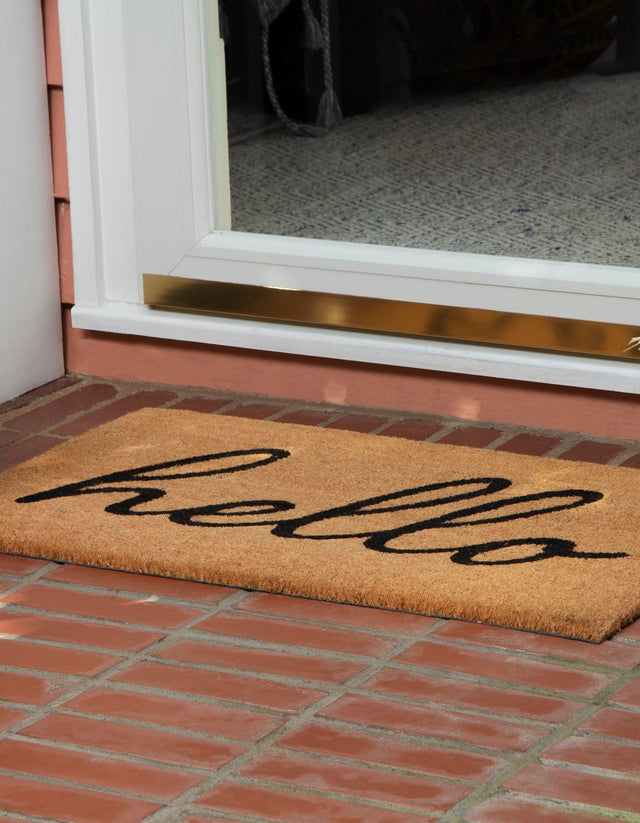 Natural 1' 6 x 2' 6 Doormat Entryway Porch Patio Deck Outdoor Area Rug 100% Coir With Vinyl Backing Carpet Mat for Outside Entryways for Sale at Rug Engine