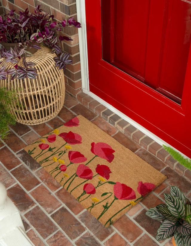 Natural 1' 6 x 2' 6 Doormat Entryway Porch Patio Deck Outdoor Area Rug 100% Coir With Vinyl Backing Carpet Mat for Outside Entryways for Sale at Rug Engine