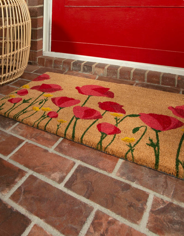 Natural 1' 6 x 2' 6 Doormat Entryway Porch Patio Deck Outdoor Area Rug 100% Coir With Vinyl Backing Carpet Mat for Outside Entryways for Sale at Rug Engine