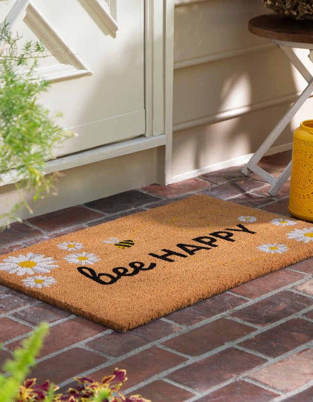 Natural 1' 6 x 2' 6 Doormat Entryway Porch Patio Deck Outdoor Area Rug 100% Coir With Vinyl Backing Carpet Mat for Outside Entryways for Sale at Rug Engine