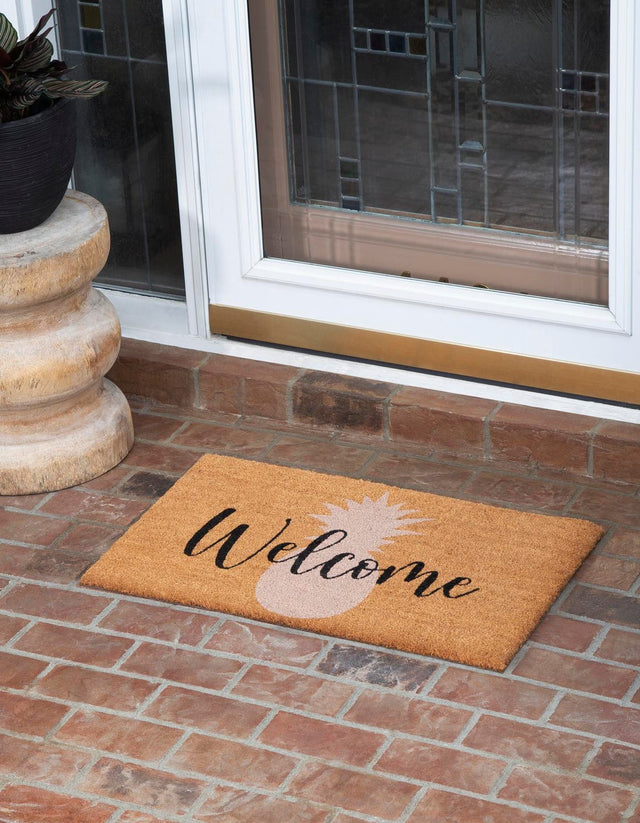 Natural 1' 6 x 2' 6 Doormat Entryway Porch Patio Deck Outdoor Area Rug 100% Coir With Vinyl Backing Carpet Mat for Outside Entryways for Sale at Rug Engine