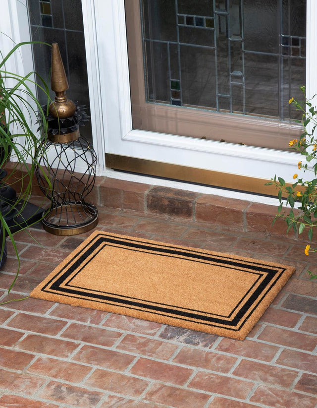 Natural 1' 6 x 2' 6 Doormat Entryway Porch Patio Deck Outdoor Area Rug 100% Coir With Vinyl Backing Carpet Mat for Outside Entryways for Sale at Rug Engine