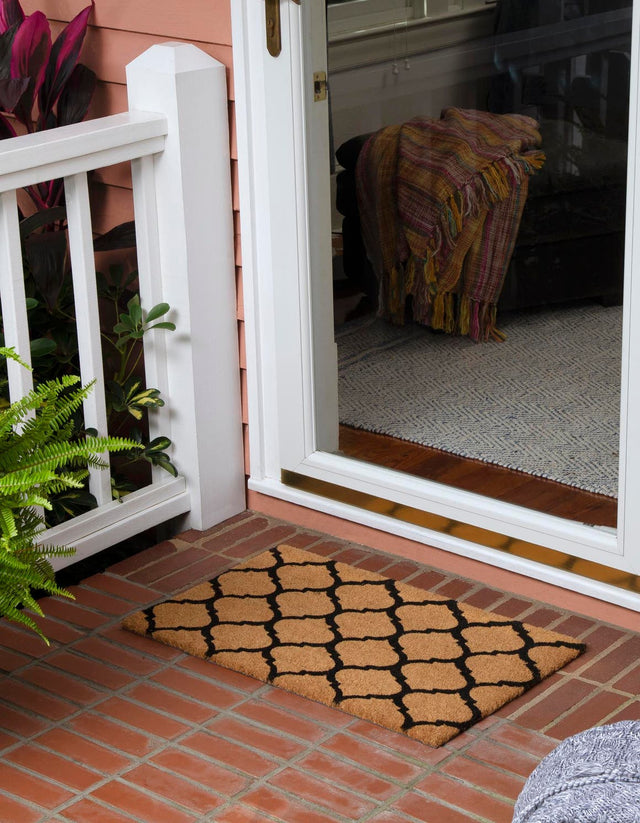 Natural 1' 6 x 2' 6 Doormat Entryway Porch Patio Deck Outdoor Area Rug 100% Coir With Vinyl Backing Carpet Mat for Outside Entryways for Sale at Rug Engine