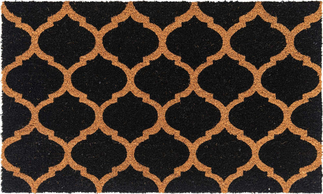 Black 1' 6 x 2' 6 Doormat Entryway Porch Patio Deck Outdoor Area Rug 100% Coir With Vinyl Backing Carpet Mat for Outside Entryways for Sale at Rug Engine