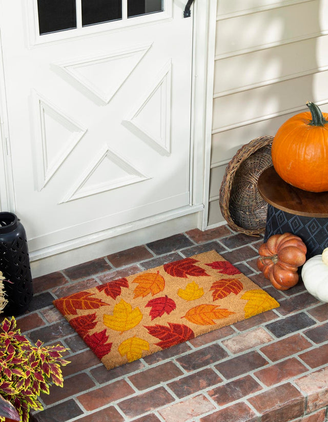 Seasonal Festive Multicolor 1' 6 x 2' 6 Doormat Entryway Porch Patio Deck Outdoor Area Rug 100% Coir With Vinyl Backing Carpet Mat for Outside Entryways for Sale at Rug Engine