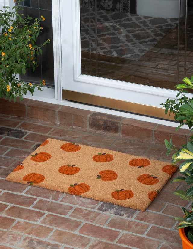 Seasonal Festive Natural 1' 6 x 2' 6 Doormat Entryway Porch Patio Deck Outdoor Area Rug 100% Coir With Vinyl Backing Carpet Mat for Outside Entryways for Sale at Rug Engine