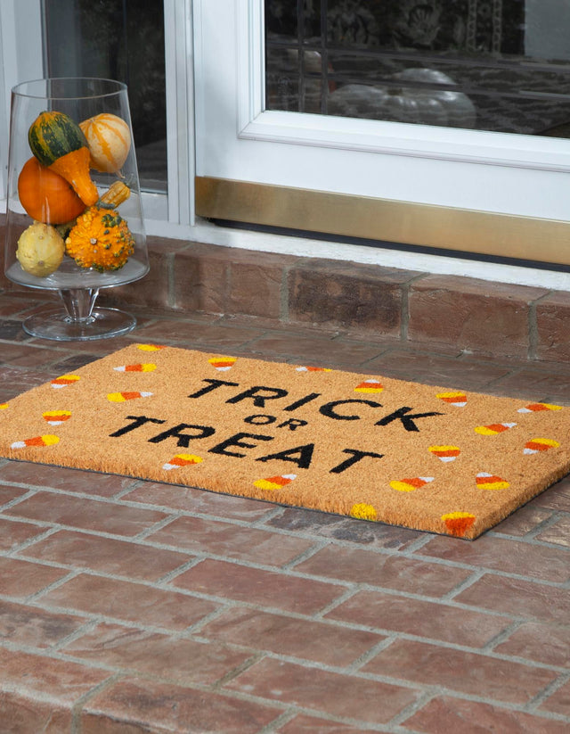 Seasonal Festive Natural 1' 6 x 2' 6 Doormat Entryway Porch Patio Deck Outdoor Area Rug 100% Coir With Vinyl Backing Carpet Mat for Outside Entryways for Sale at Rug Engine