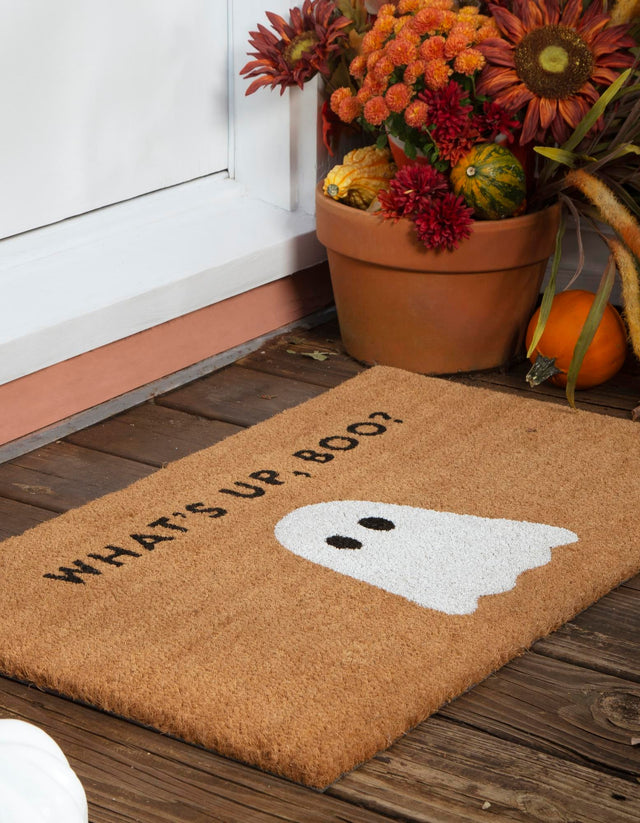 Seasonal Festive Natural 1' 6 x 2' 6 Doormat Entryway Porch Patio Deck Outdoor Area Rug 100% Coir With Vinyl Backing Carpet Mat for Outside Entryways for Sale at Rug Engine